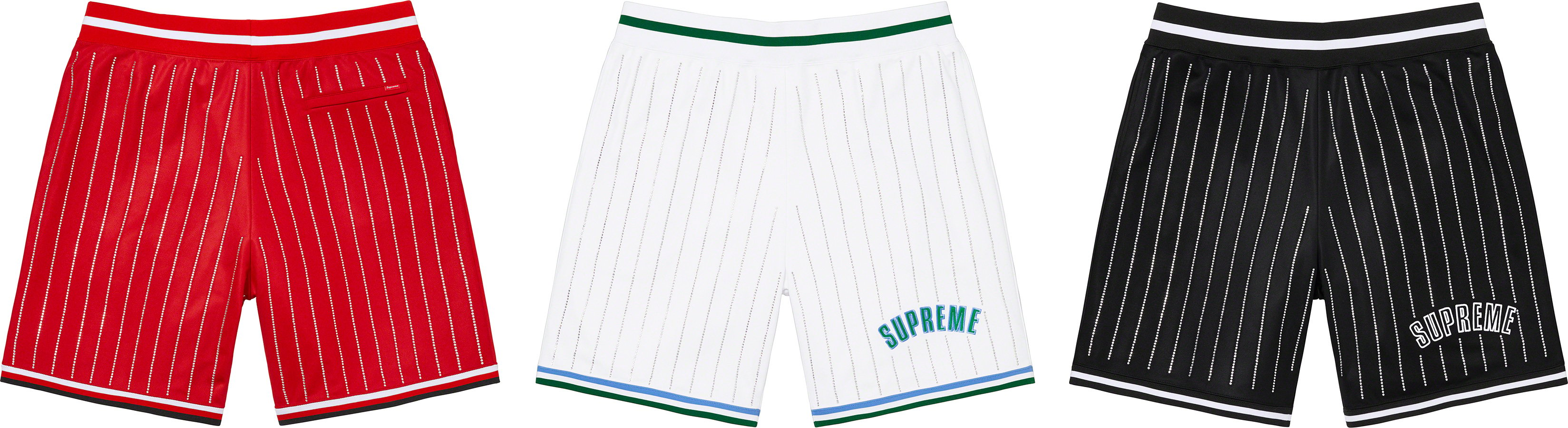 Rhinestone Stripe Basketball Short - spring summer 2022 - Supreme