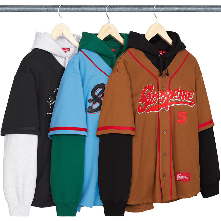 Supreme Baseball Jersey Hooded Sweatshirt for spring summer 22 season