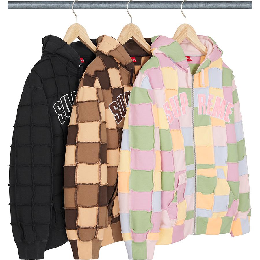 Reverse Patchwork Zip Up Hooded Sweatshirt - spring summer 2022