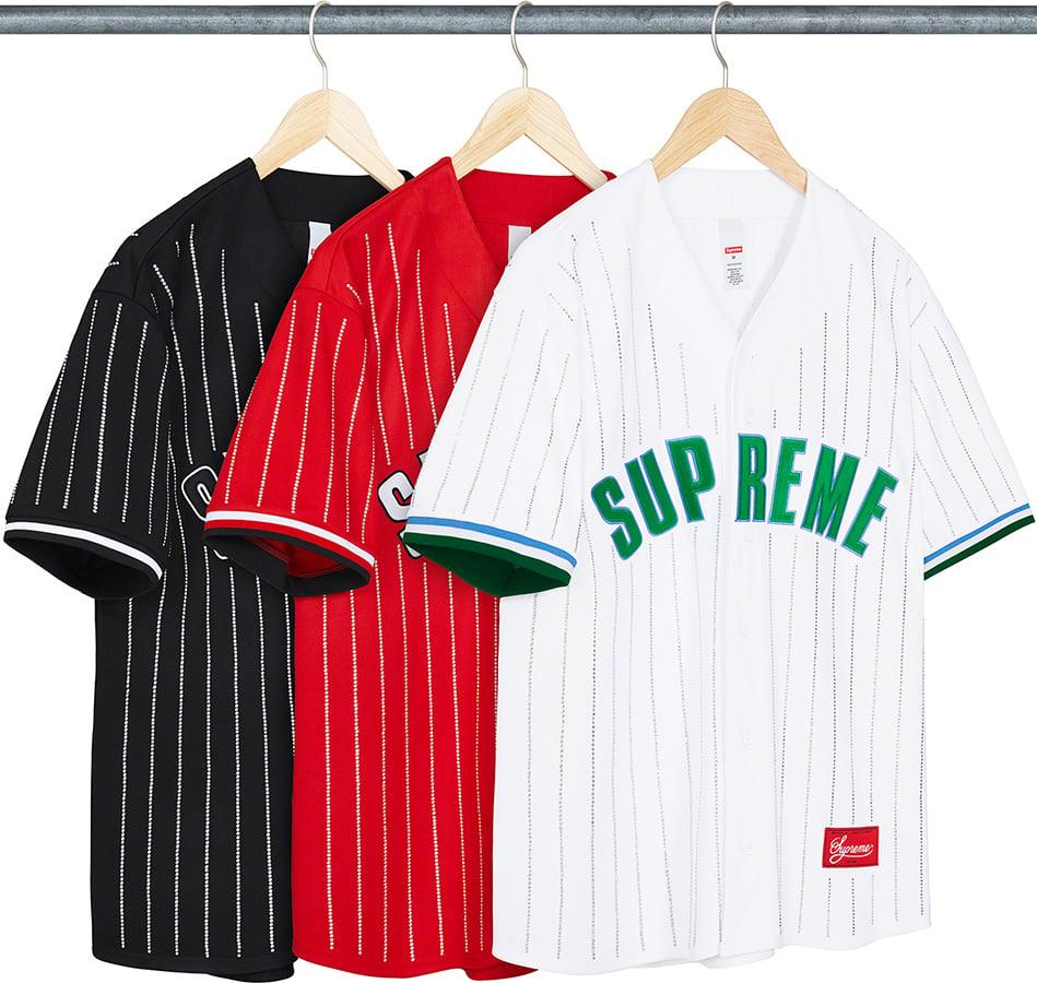 ブラック系,L良質 Supreme Rhinestone Stripe Baseball Lサイズ Tシャツ/カットソー(半袖/袖なし)  トップスブラック系L￥23,555-eur-artec.fr
