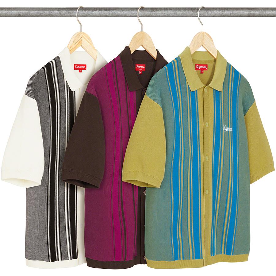 Supreme Stripe Button Up Polo released during spring summer 22 season