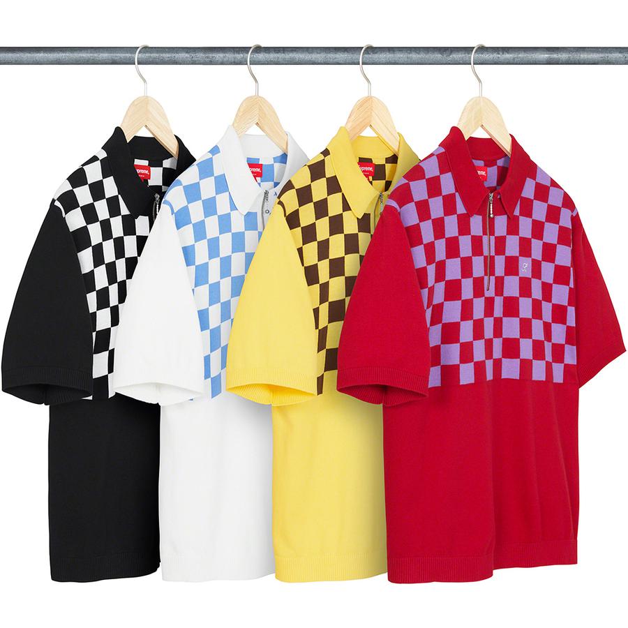 Details on Checkerboard Zip Polo from spring summer 2022 (Price is $118)