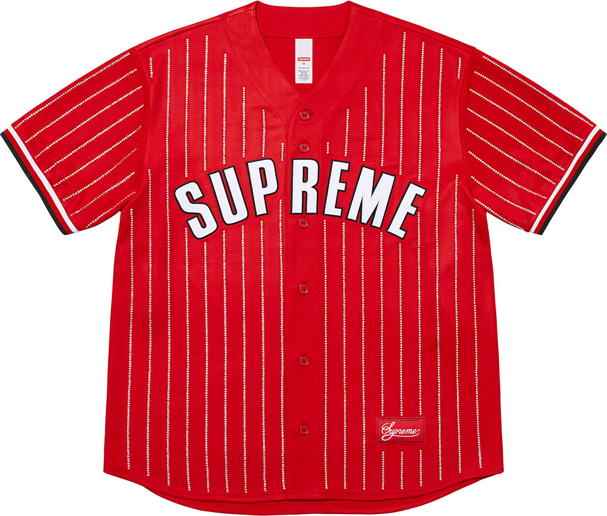 Supreme Rhinestone Baseball Jersey L 新品