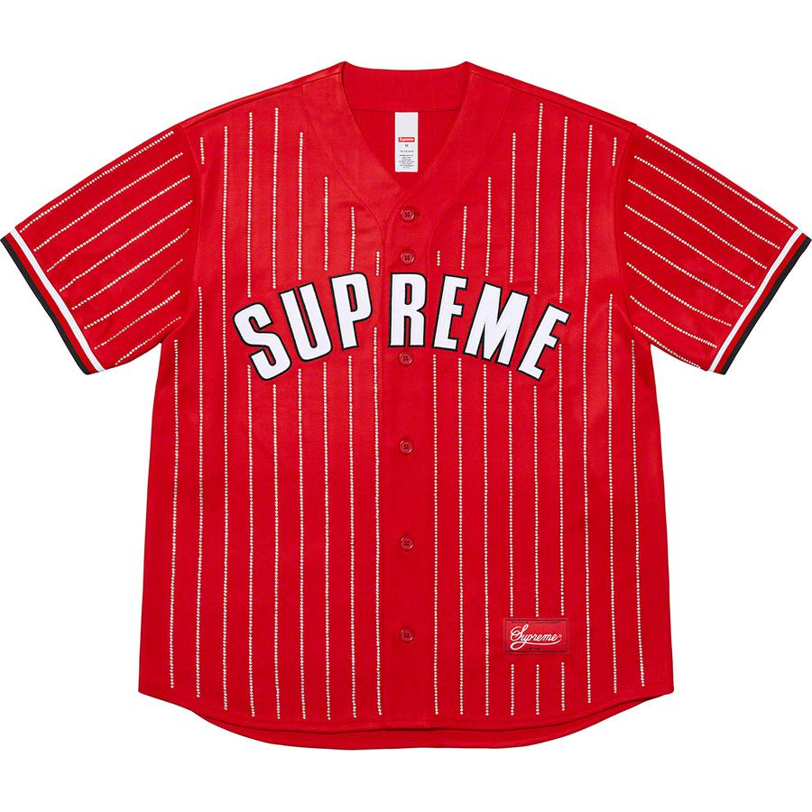 Details on Rhinestone Stripe Baseball Jersey  from spring summer
                                                    2022 (Price is $148)