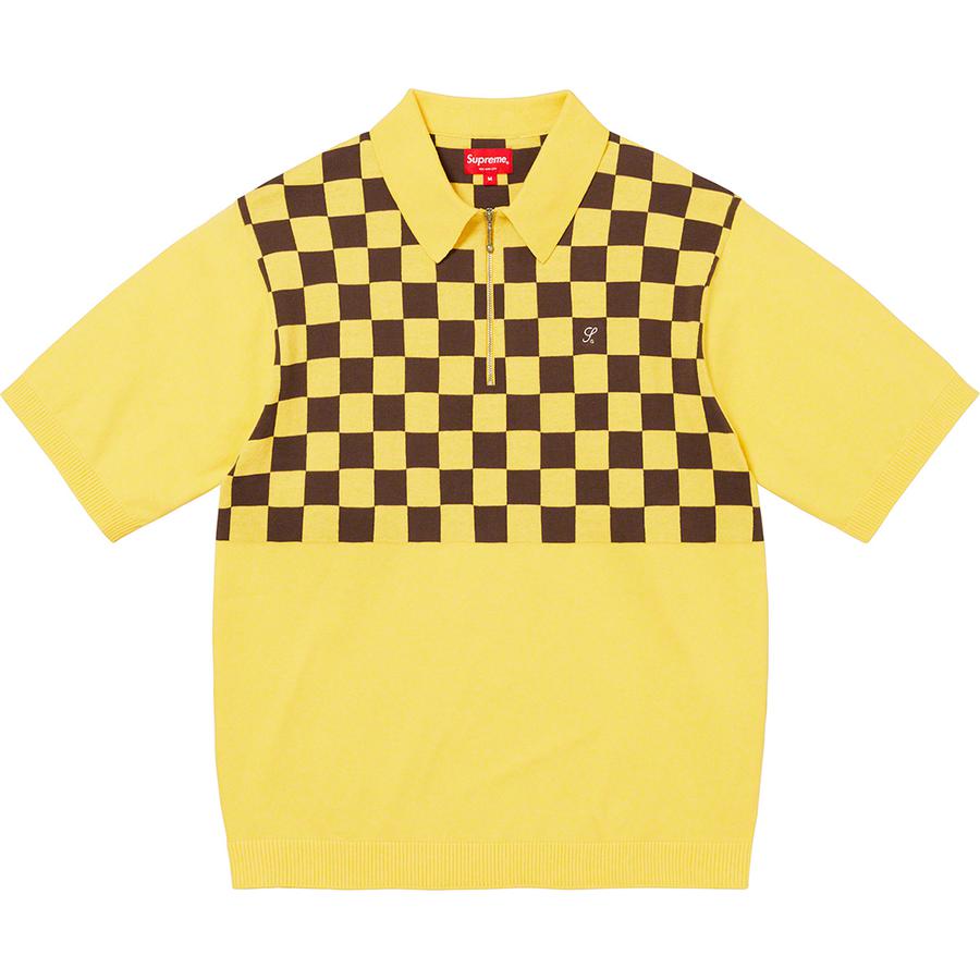 Details on Checkerboard Zip Polo  from spring summer
                                                    2022 (Price is $118)