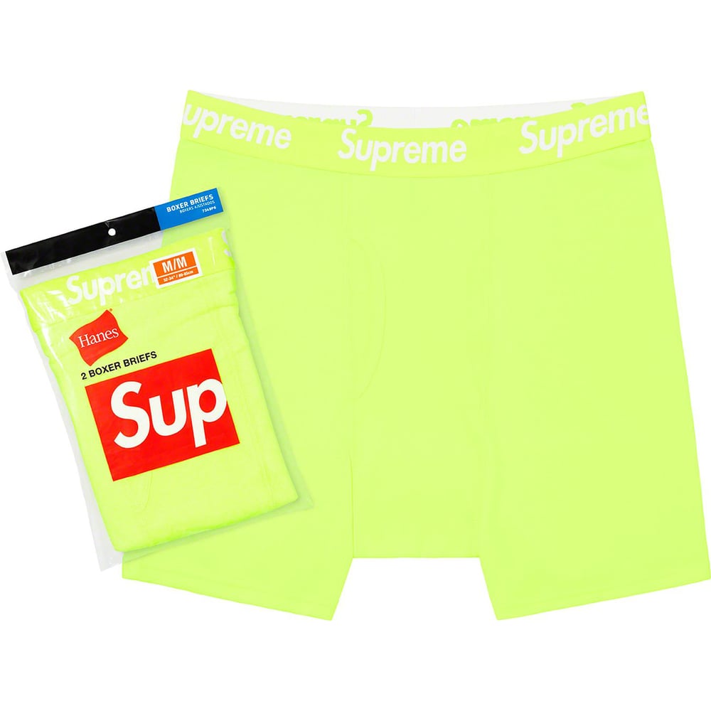 Details on Supreme Hanes Boxer Briefs (2 Pack) from spring summer 2023 (Price is $32)