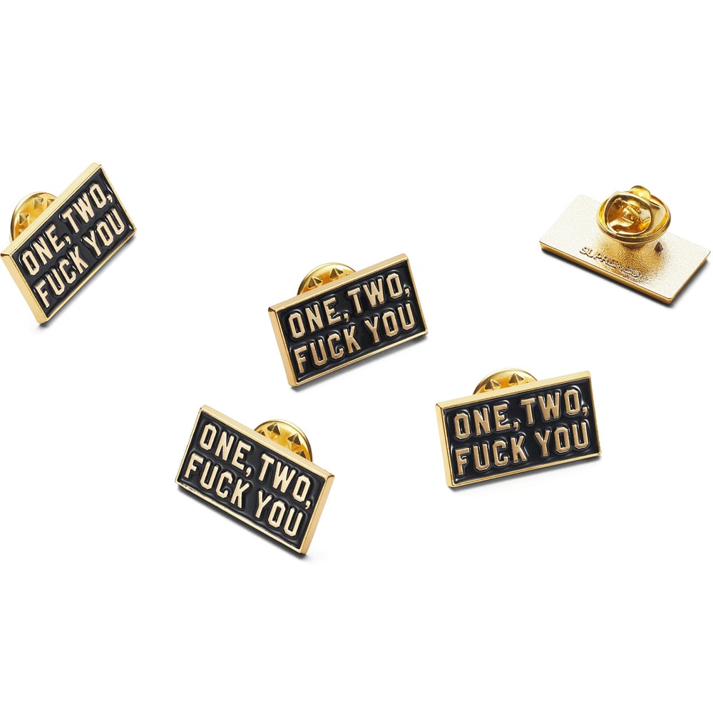 Details on One Two Fuck You Pin from spring summer 2023 (Price is $8)