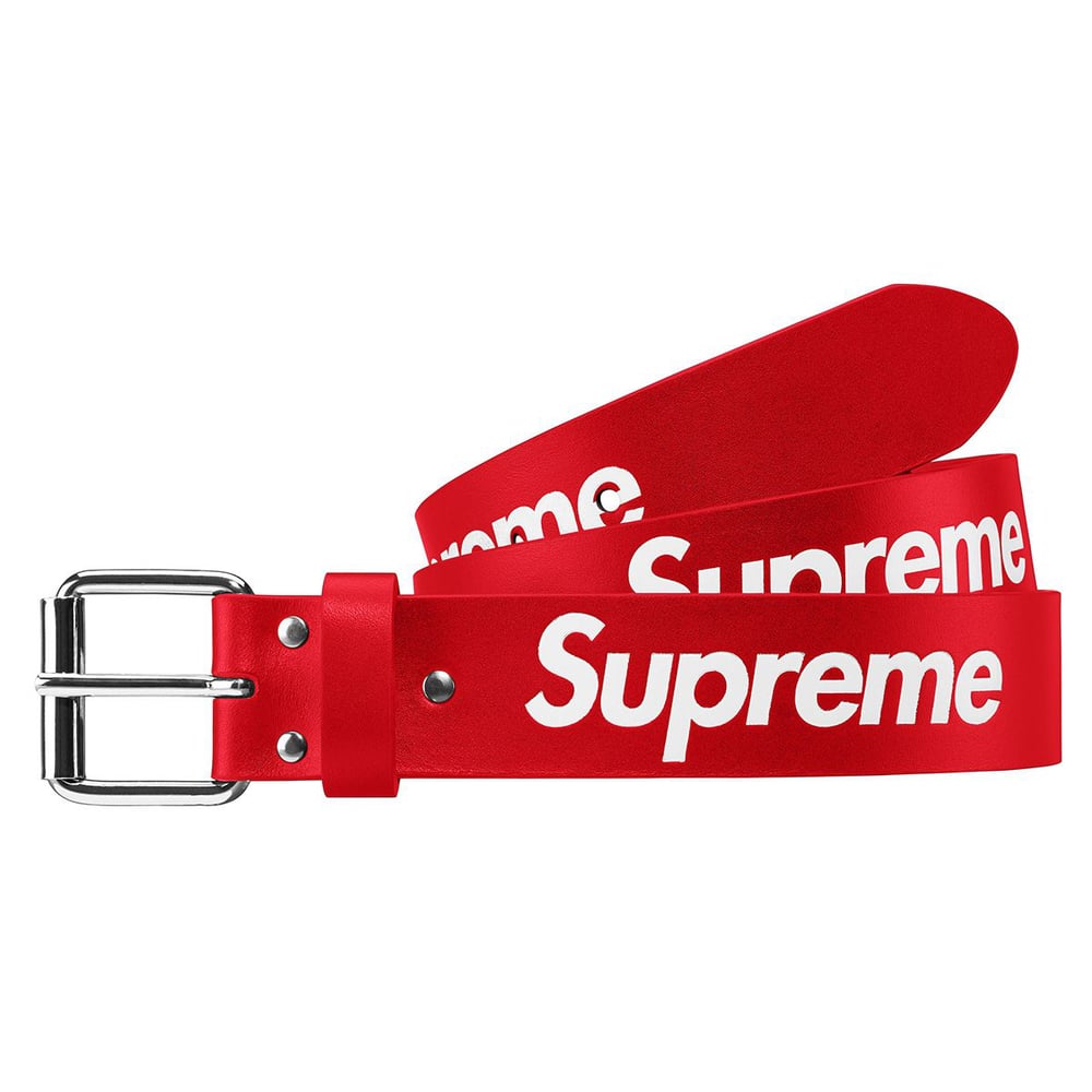 Supreme Repeat Leather Belt Red-