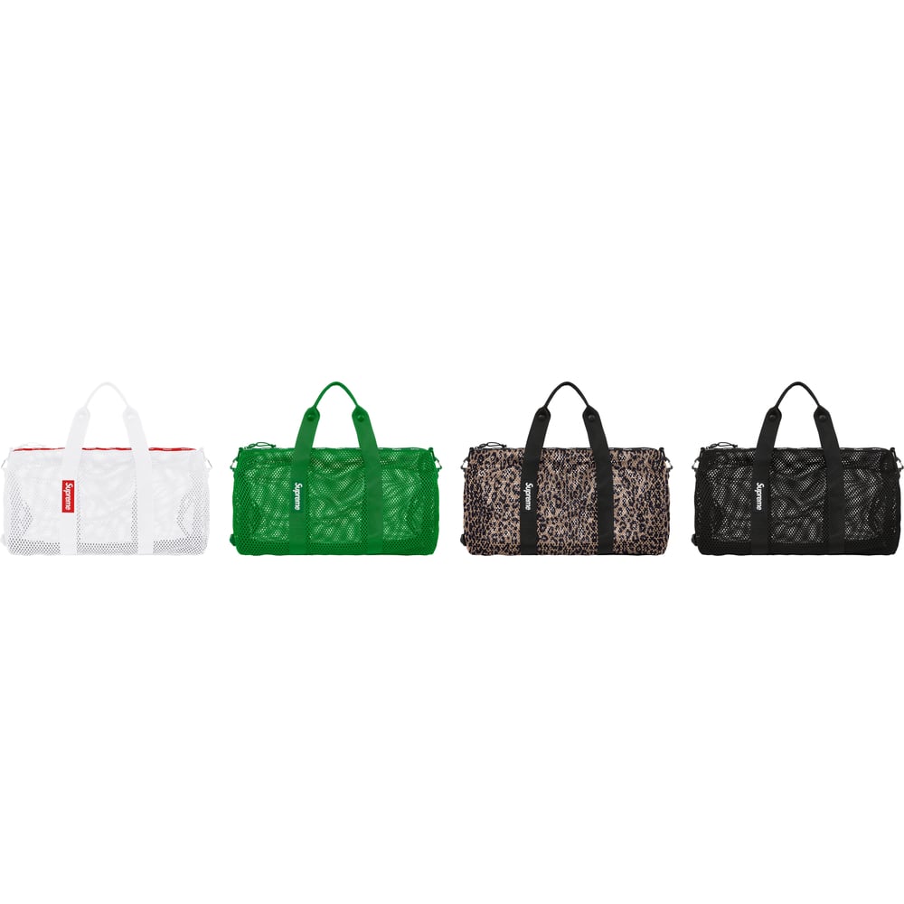 Supreme Mesh Duffle Bag released during spring summer 23 season