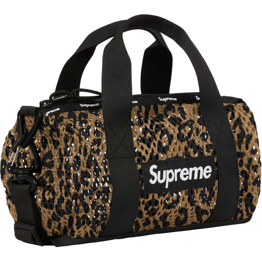 ホワイトブラウン Supreme Mesh Duffle Bag Leopard BLACK