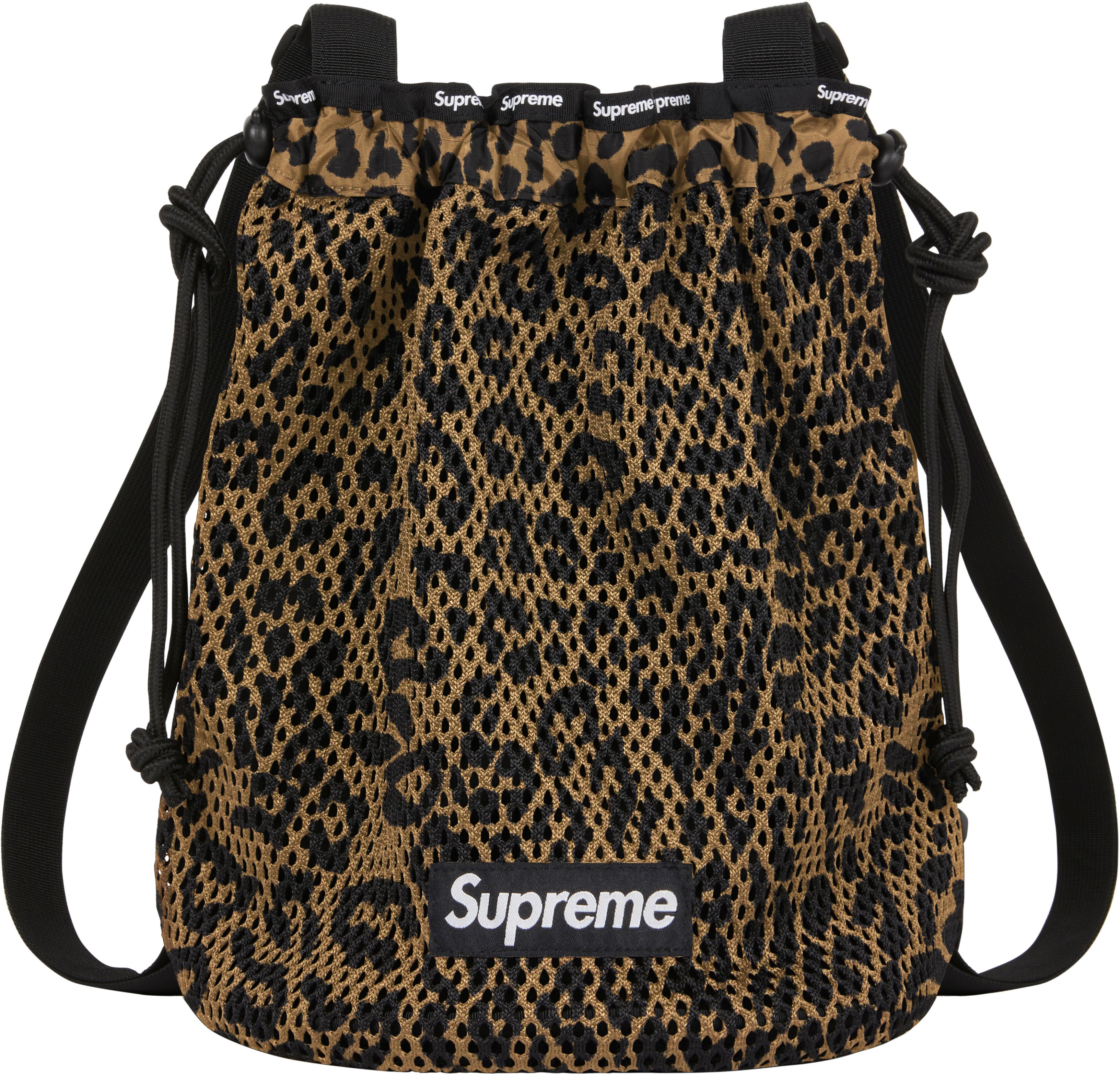 Supreme Leopard Print Backpack - Brown