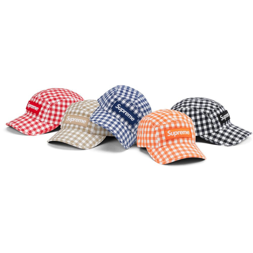Details on Gingham Camp Cap from spring summer 2023