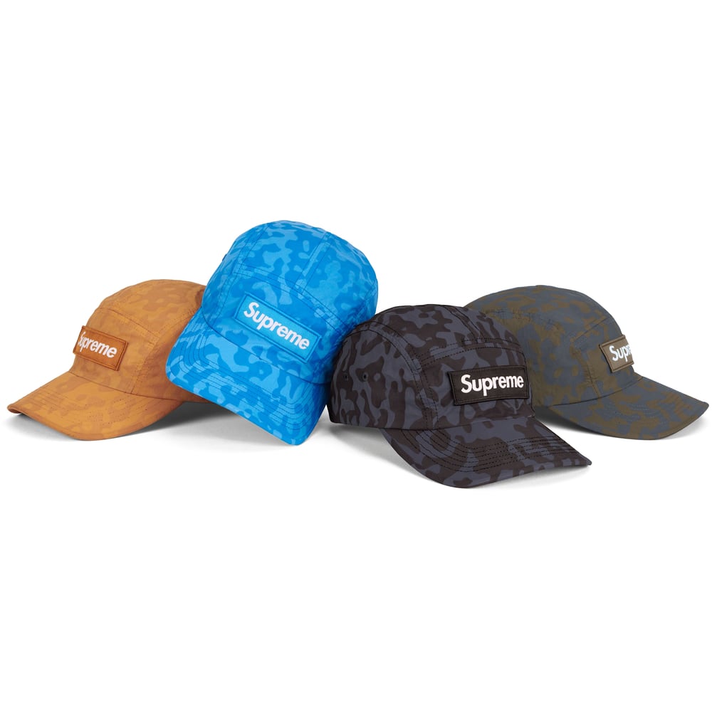 Details on Overdyed Camo Nylon Camp Cap from spring summer
                                            2023 (Price is $54)