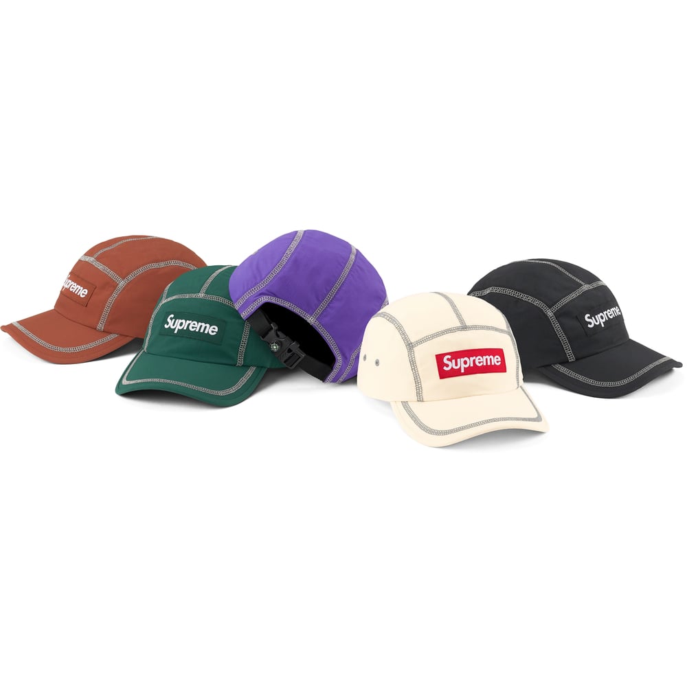 Supreme Reflective Stitch Camp Cap released during spring summer 23 season