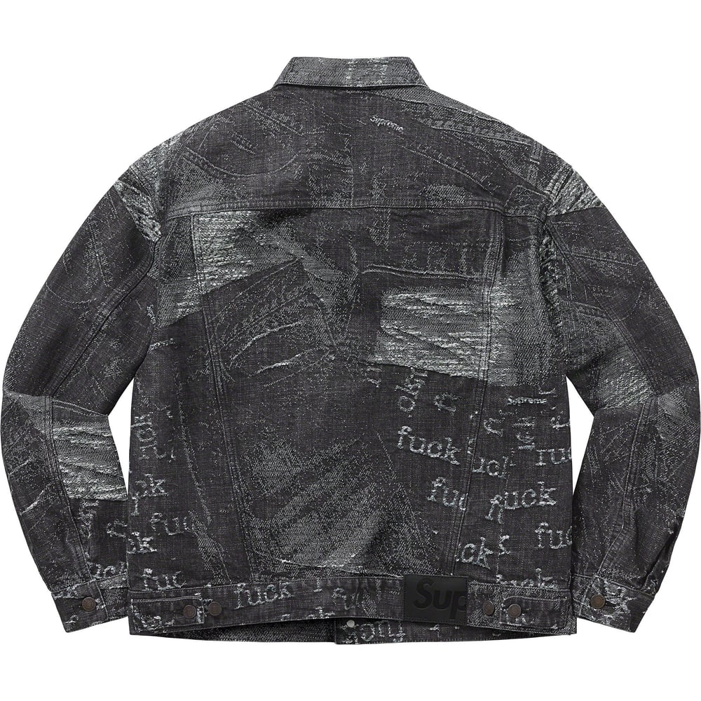 Details on Archive Denim Jacquard Trucker Jacket  from spring summer
                                                    2023 (Price is $298)