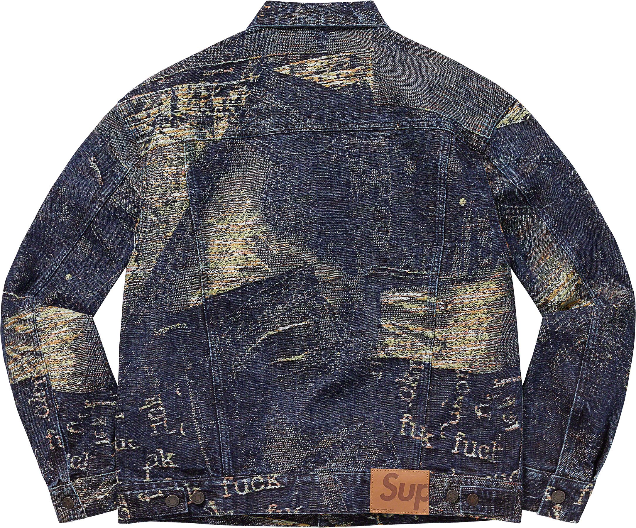 Jacquard Denim Trucker Jacket | Size 48