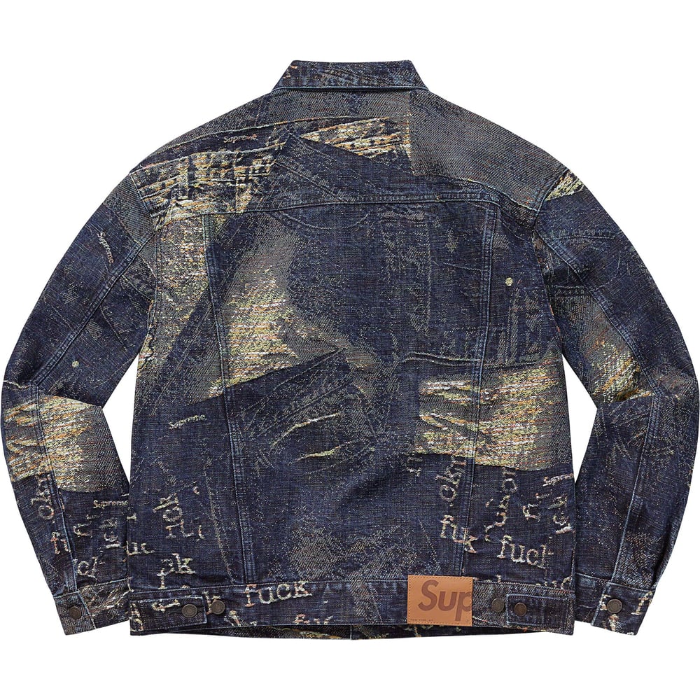 Details on Archive Denim Jacquard Trucker Jacket  from spring summer
                                                    2023 (Price is $298)