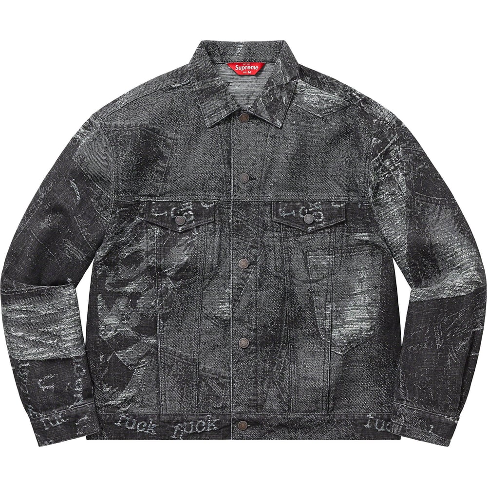 Details on Archive Denim Jacquard Trucker Jacket  from spring summer
                                                    2023 (Price is $298)