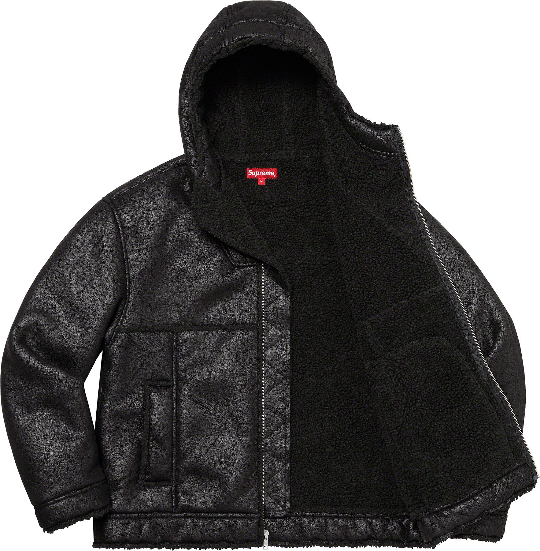 ジャケット/アウターネイビーL supreme  Faux Shearling Hooded