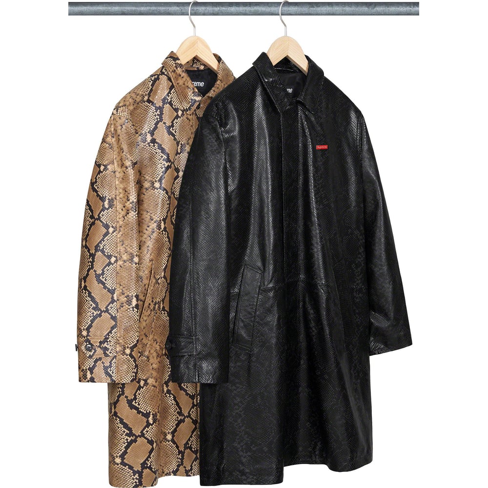 Supreme Leather Snake Trench Coat for spring summer 23 season