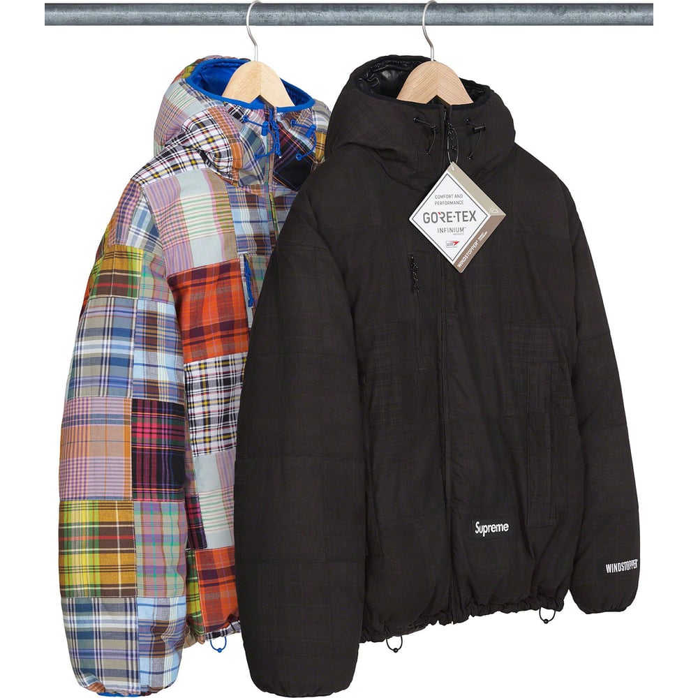 Supreme Madras Reversible WINDSTOPPER Puffer Jacket released during spring summer 23 season