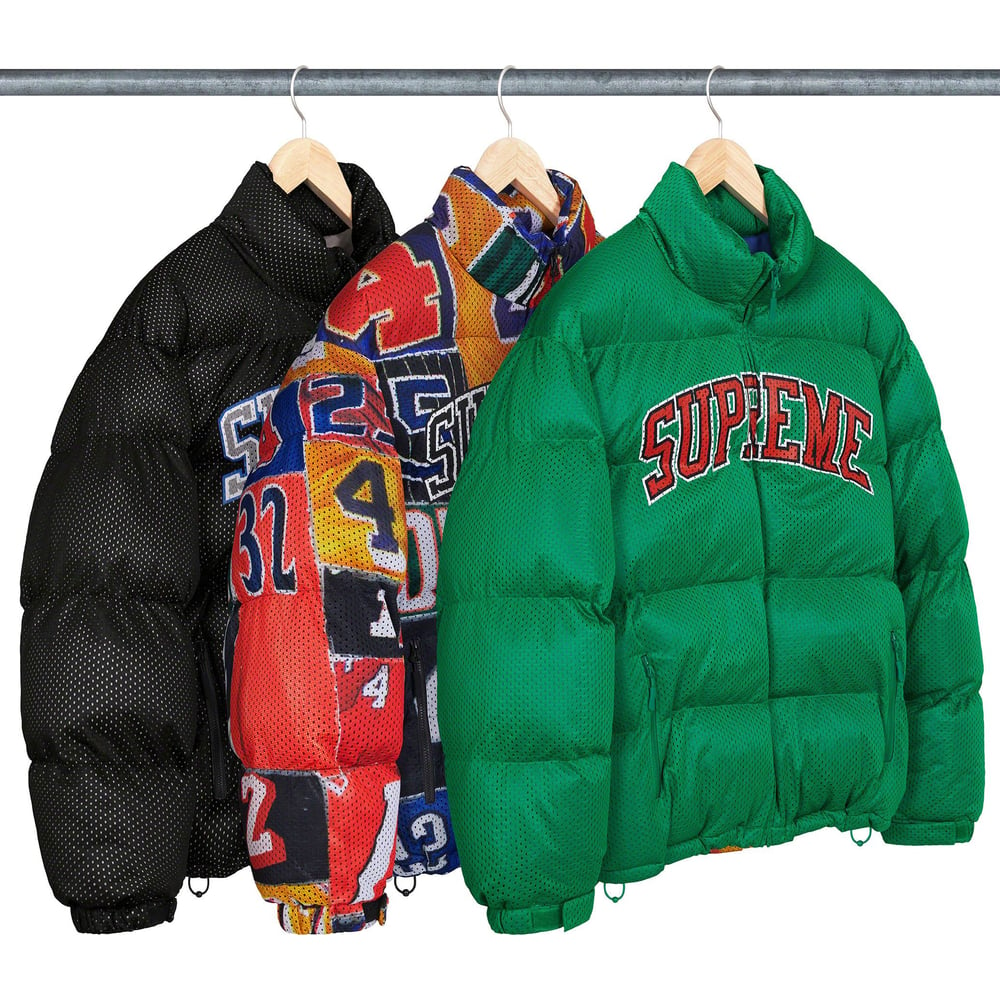 Supreme Mesh Jersey Puffer Jacket released during spring summer 23 season