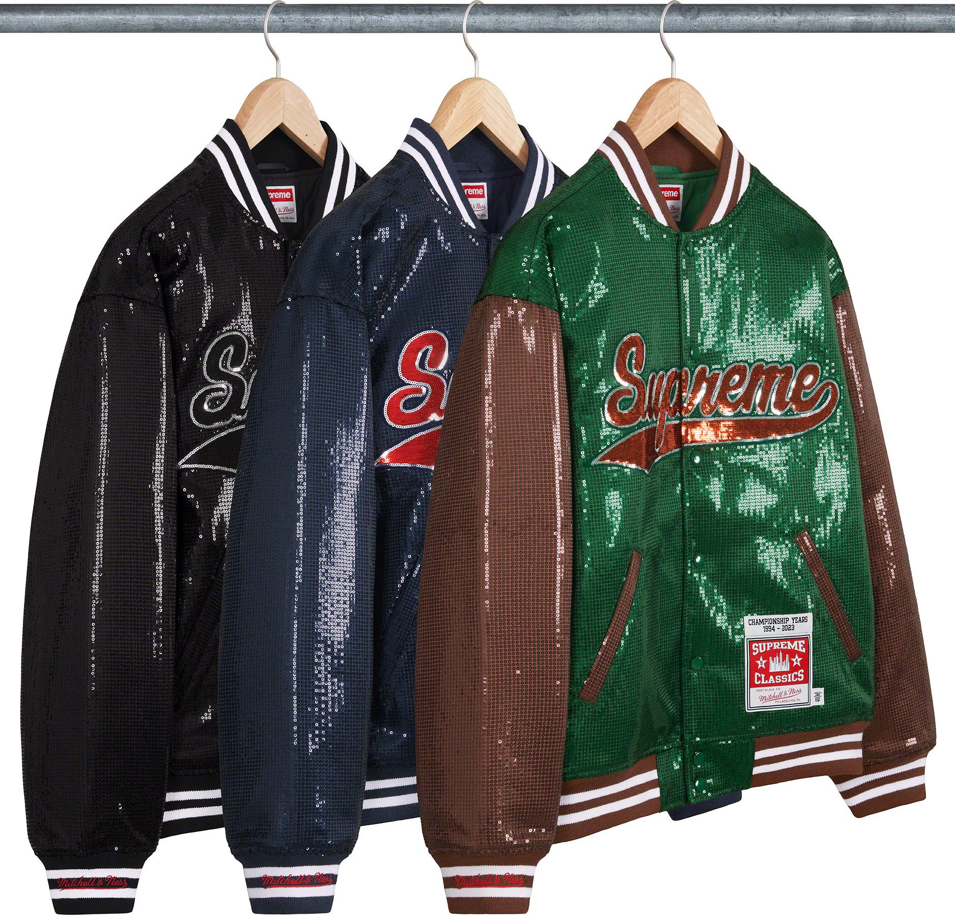 Mitchell & Ness Sequin Varsity Jacket - spring summer 2023 - Supreme