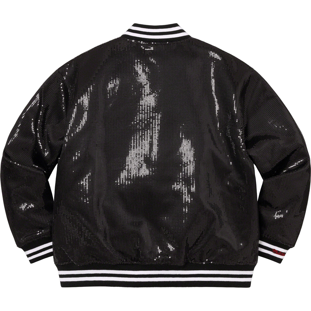 Details on Supreme Mitchell & Ness Sequin Varsity Jacket  from spring summer
                                                    2023 (Price is $398)