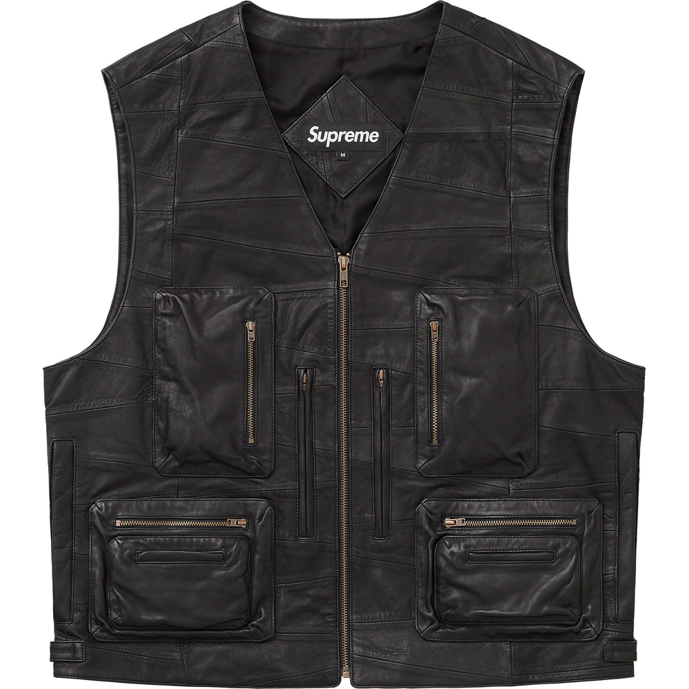 Details on Patchwork Leather Cargo Vest  from spring summer
                                                    2023 (Price is $398)