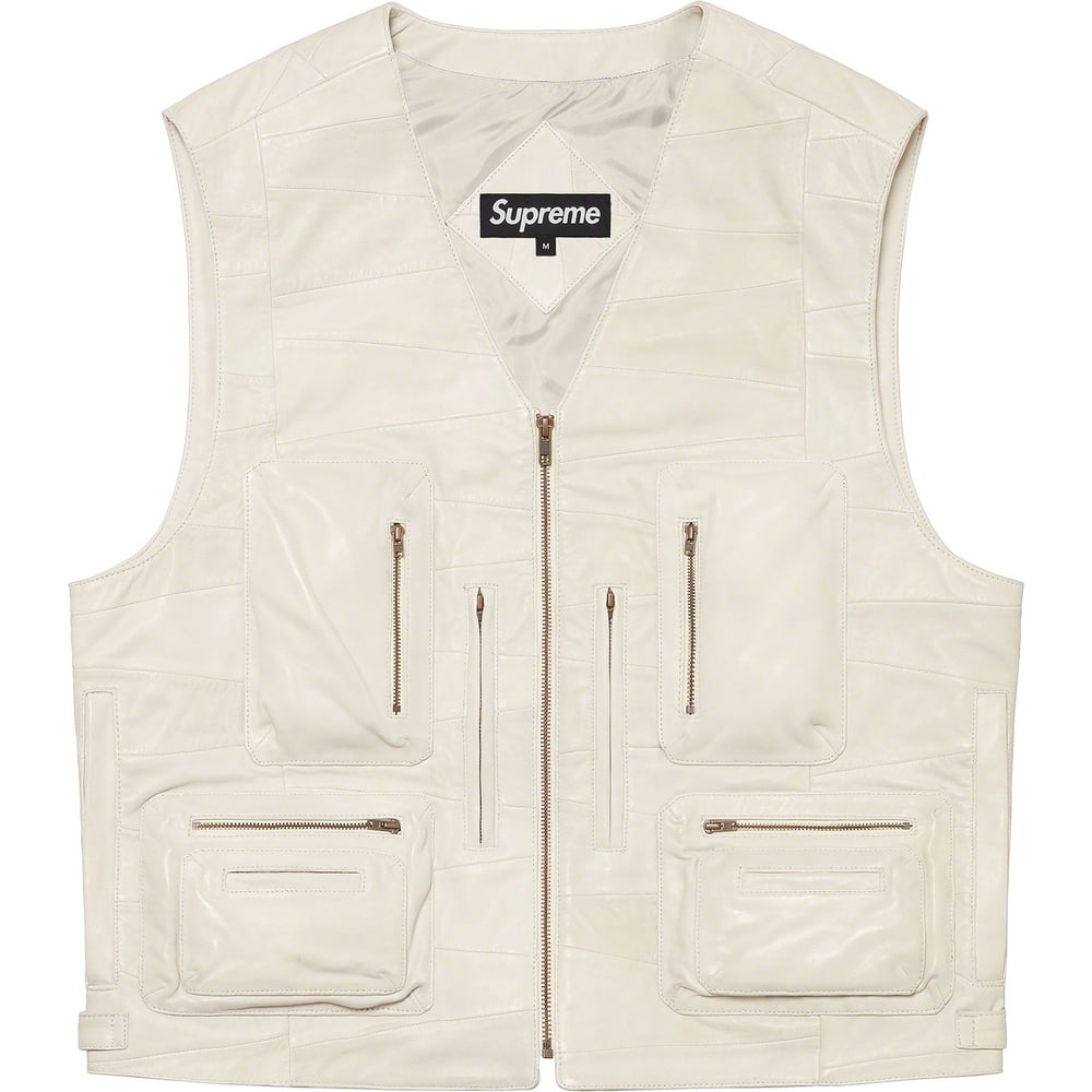 Details on Patchwork Leather Cargo Vest  from spring summer
                                                    2023 (Price is $398)