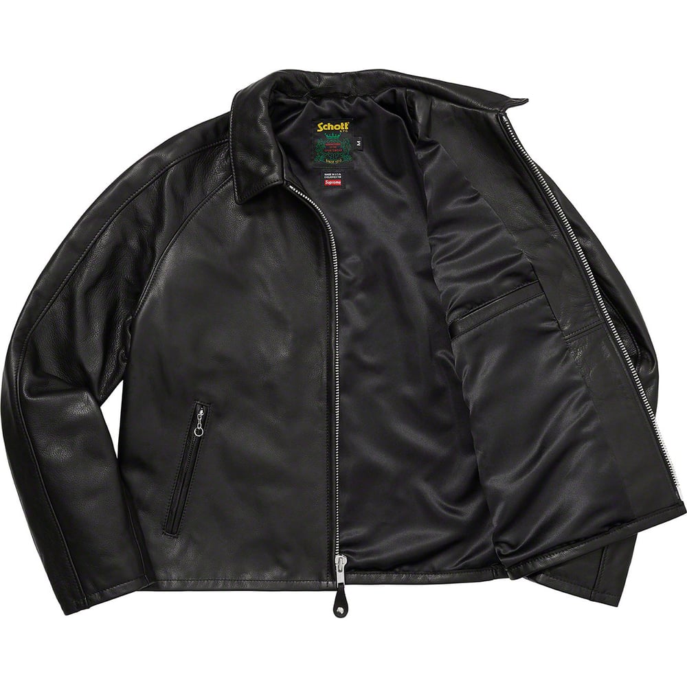 Details on Supreme Schott Leather Racer Jacket [hidden] from spring summer 2023 (Price is $798)