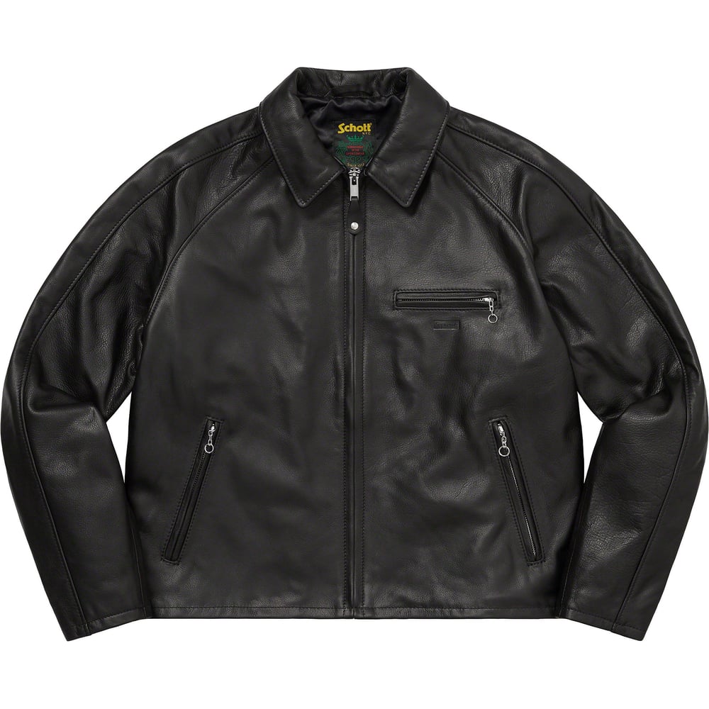 Details on Supreme Schott Leather Racer Jacket  from spring summer 2023 (Price is $798)