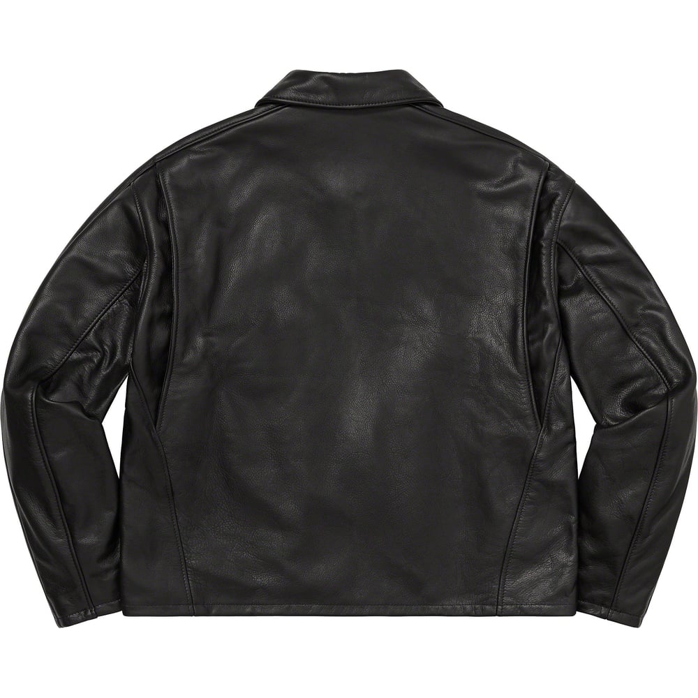 Details on Supreme Schott Leather Racer Jacket  from spring summer 2023 (Price is $798)