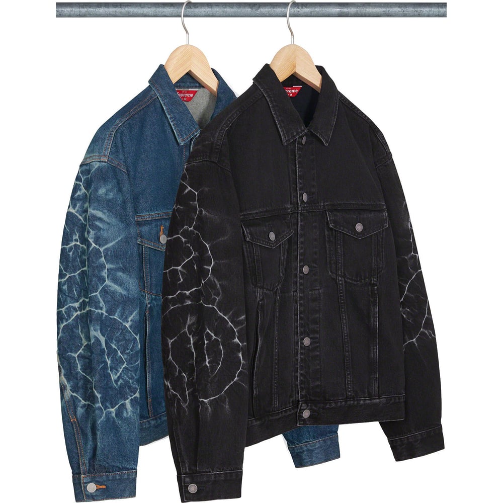 Supreme Shibori Denim Trucker Jacket released during spring summer 23 season