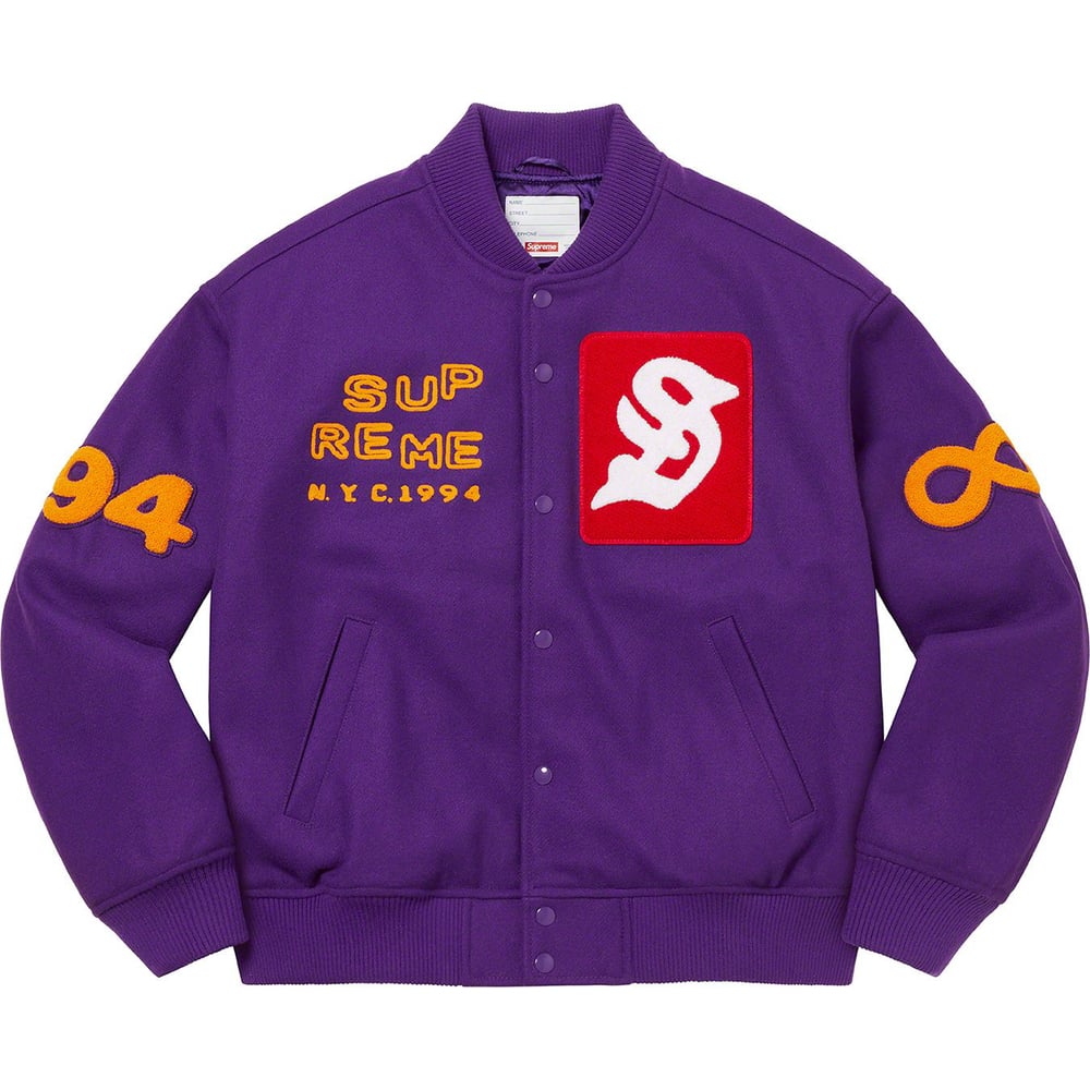 Supreme Tourist Varsity Jacket Purple L-