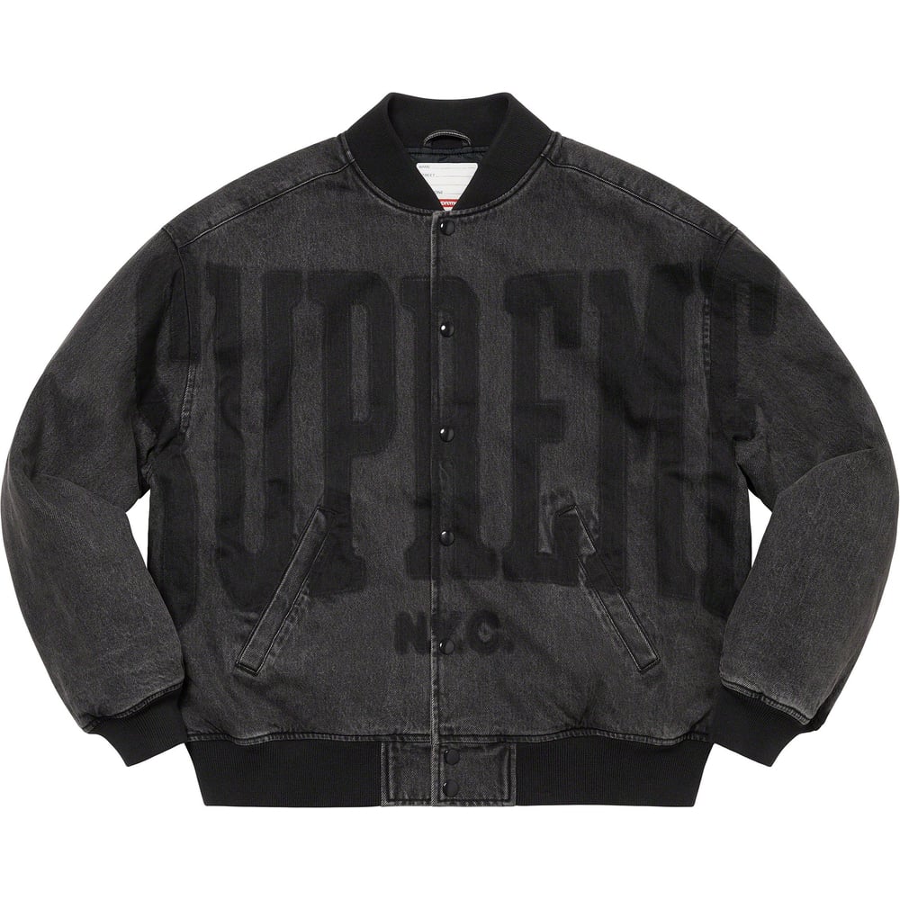 Washed Knockout Denim Varsity Jacket - spring summer 2023 - Supreme