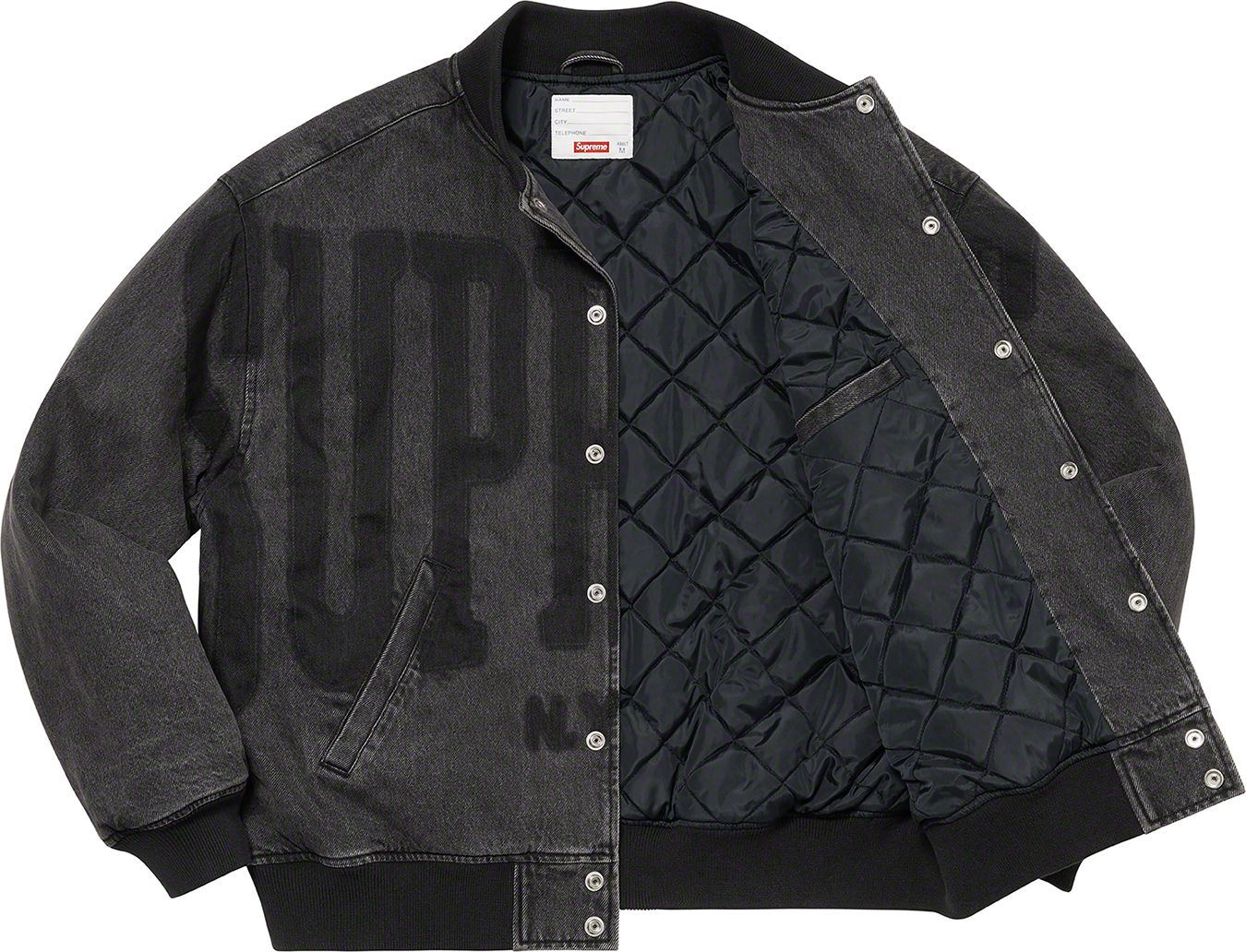 Washed Knockout Denim Varsity Jacket - spring summer 2023 - Supreme