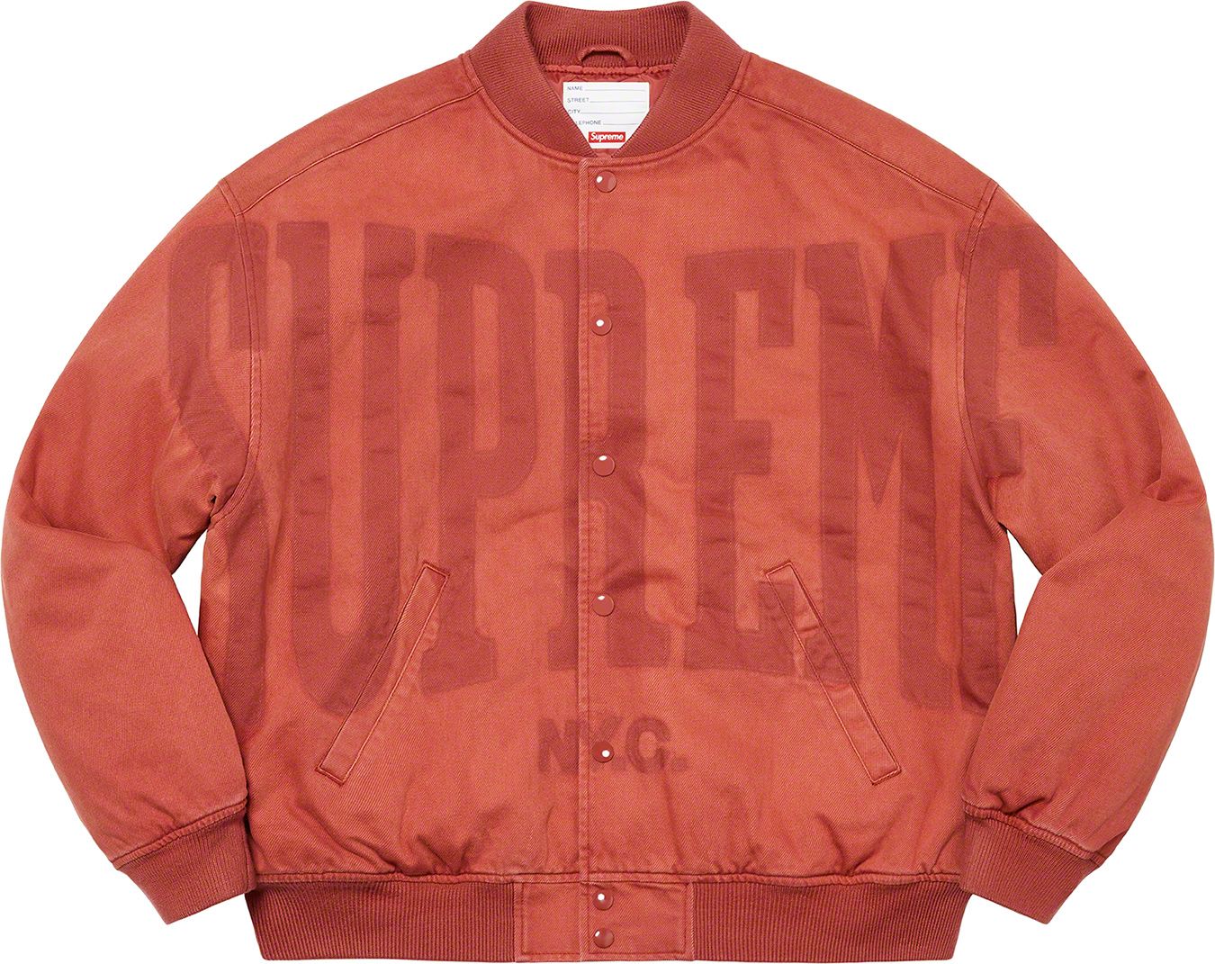 Washed Knockout Denim Varsity Jacket - spring summer 2023 - Supreme