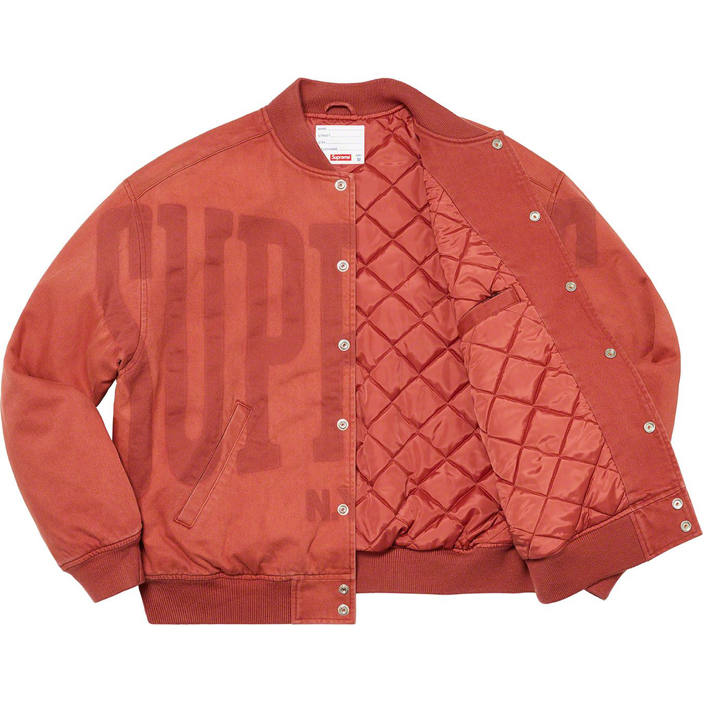 Details on Washed Knockout Denim Varsity Jacket [hidden] from spring summer
                                                    2023 (Price is $248)