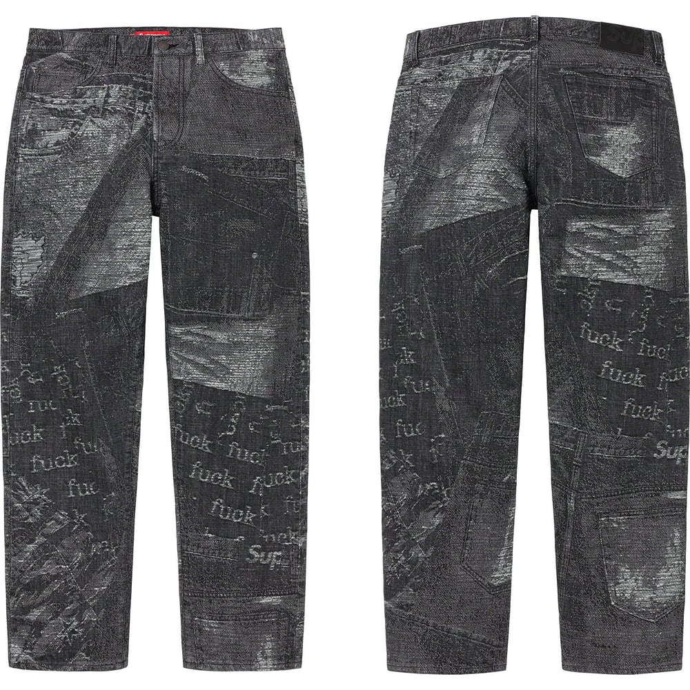 Supreme Archive Denim Jacquard Regular Jean releasing on Week 14 for spring summer 2023