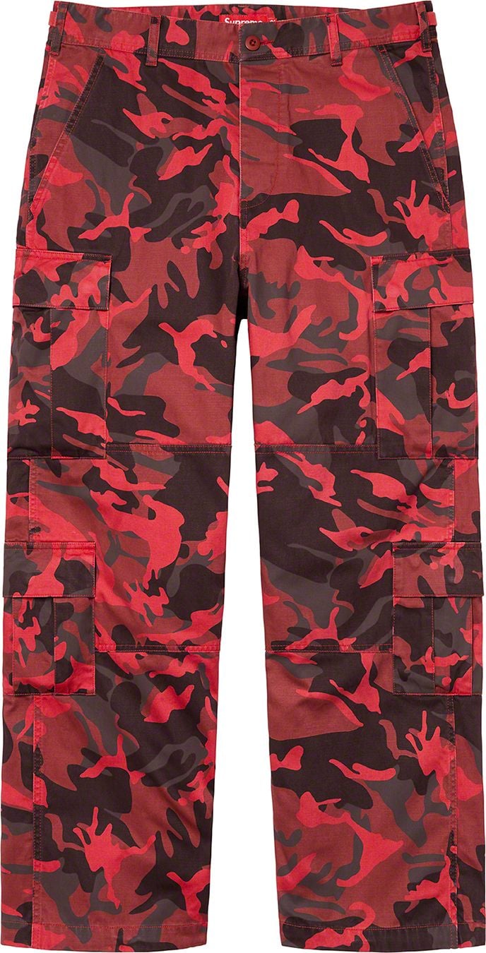 Supreme Camo Cargo Pants Red