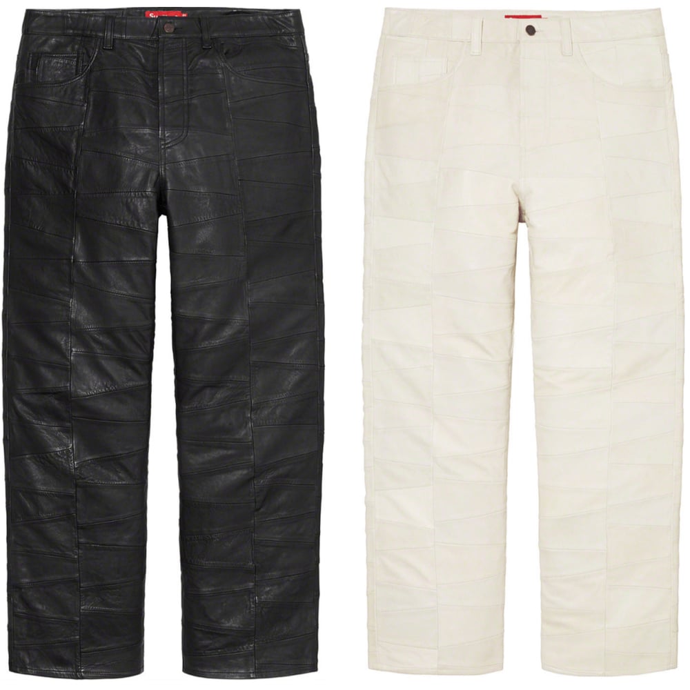 Supreme Patchwork Leather 5-Pocket Jean released during spring summer 23 season