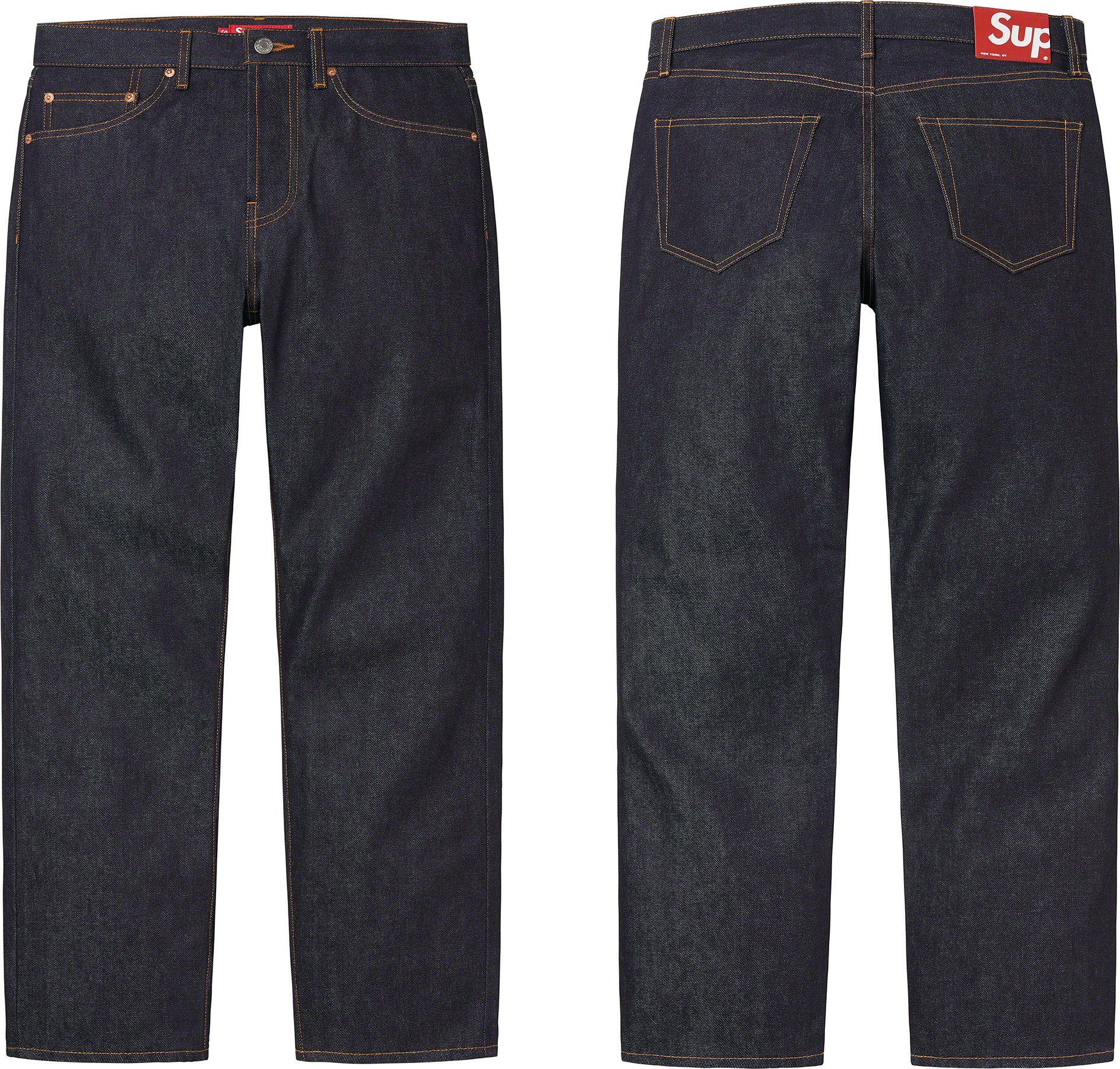 Supreme 14 oz rigid selvedge denim slim jean. Bought these of a