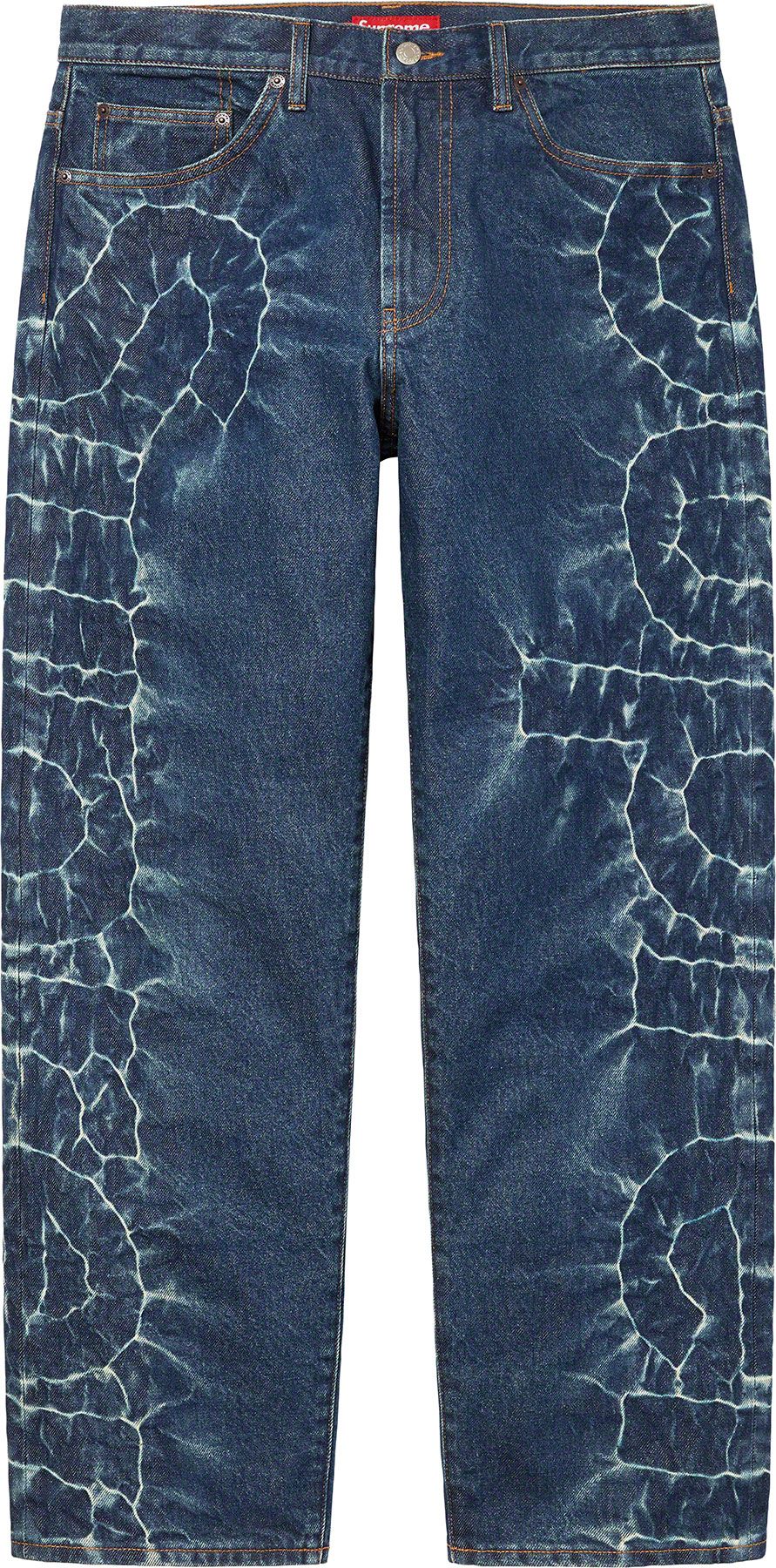 supreme shibori denim loose fit jean-