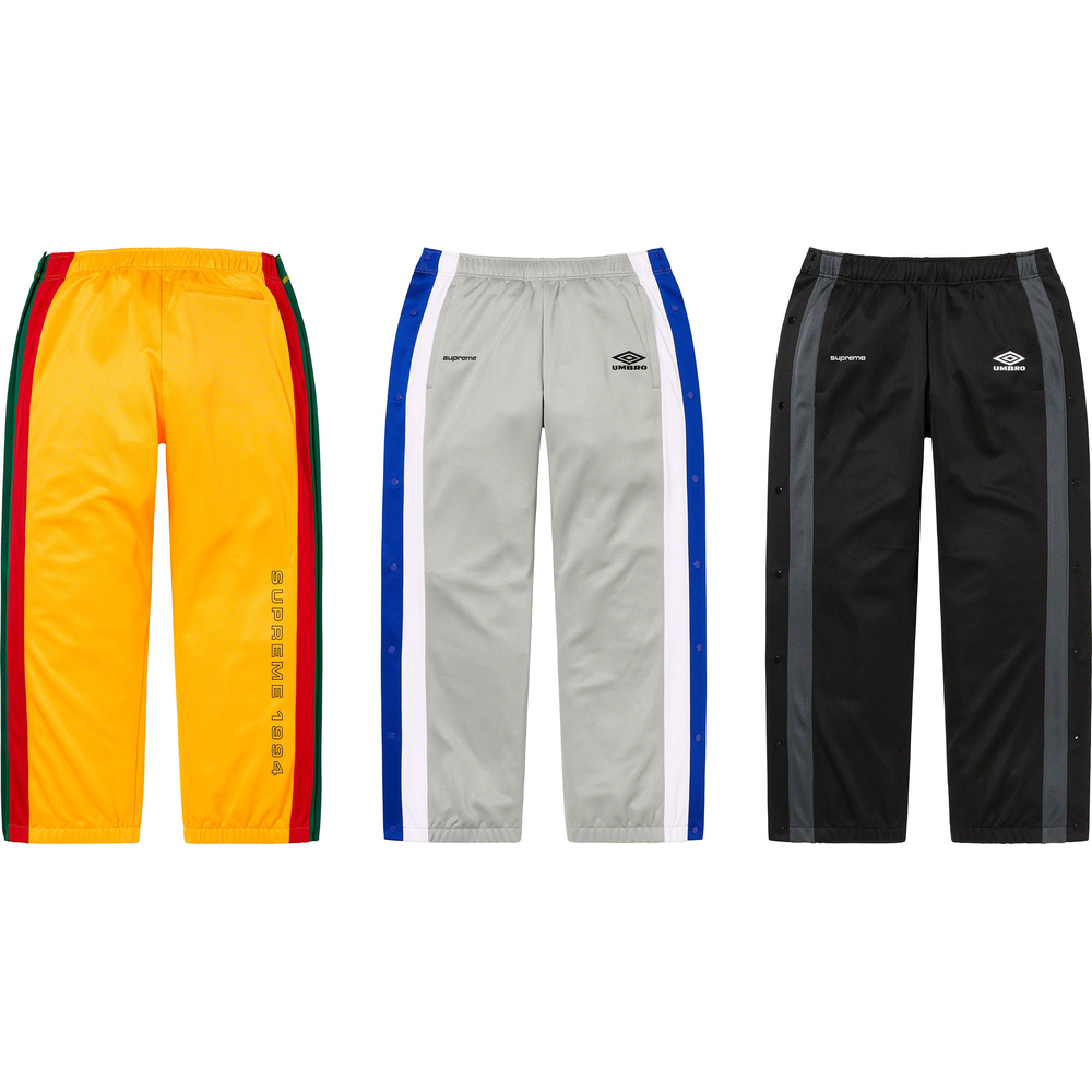 Details on Supreme Umbro Break-Away Track Pant from spring summer 2023 (Price is $168)