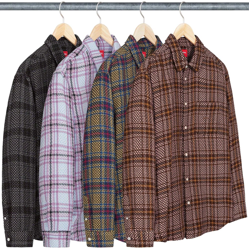 Supreme Basket Weave Plaid Shirt for spring summer 23 season