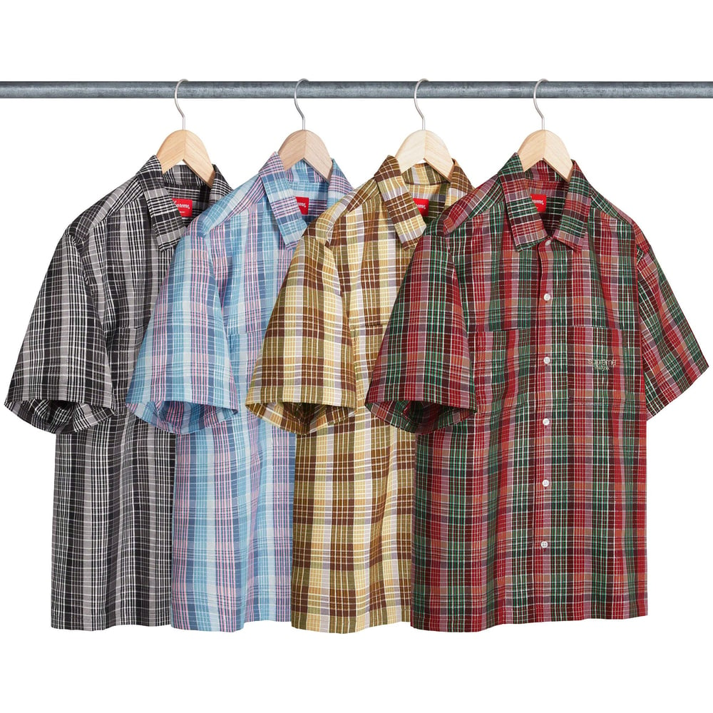 Details on Metallic Plaid S S Shirt from spring summer
                                            2023 (Price is $128)