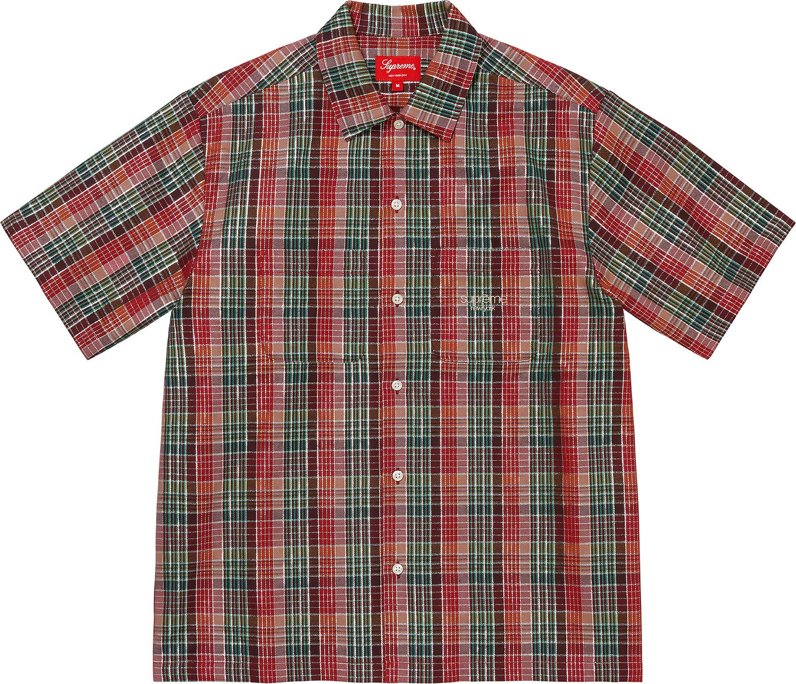 supreme metallic plaid s/s shirt-