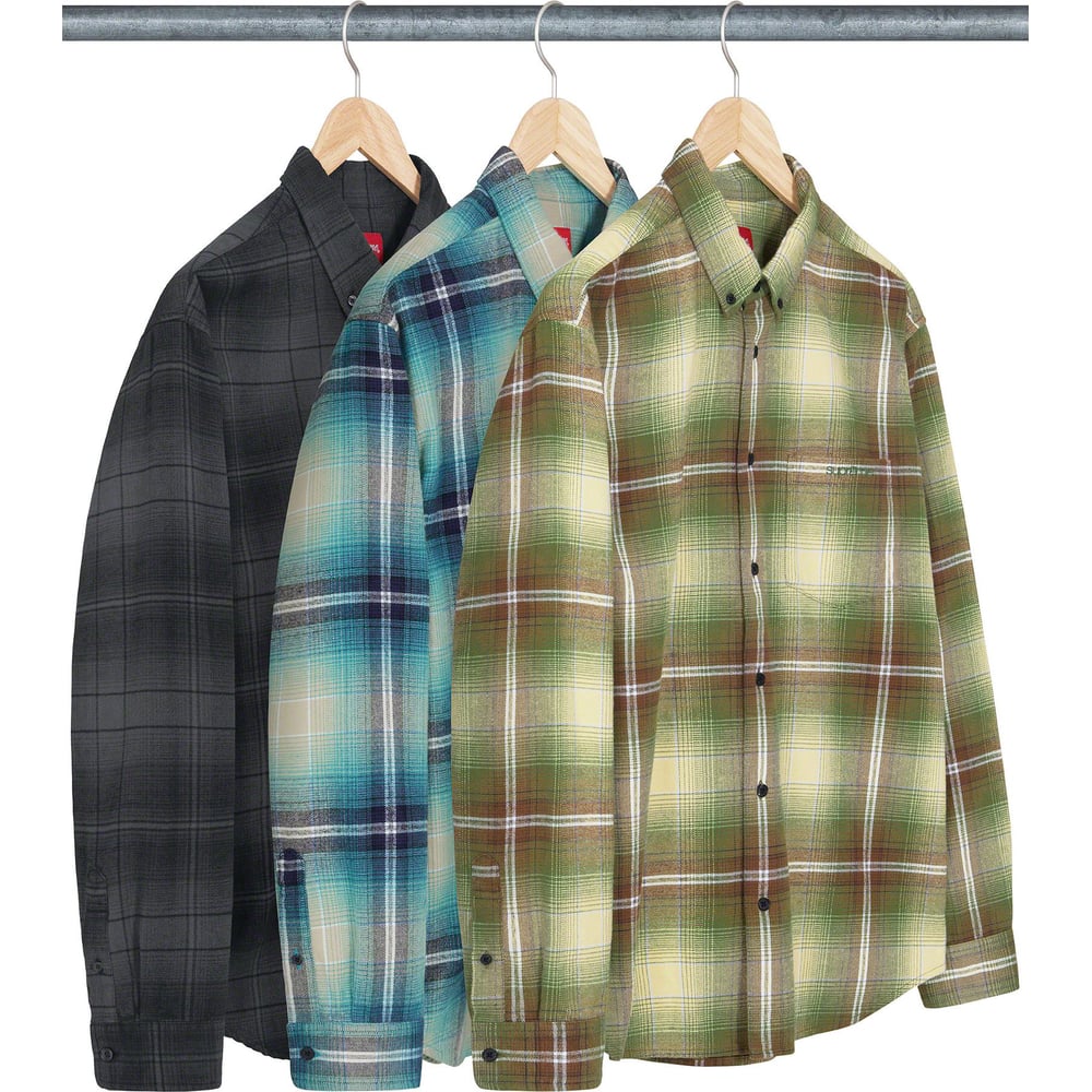 Details on Shadow Plaid Flannel Shirt from spring summer 2023 (Price is $128)