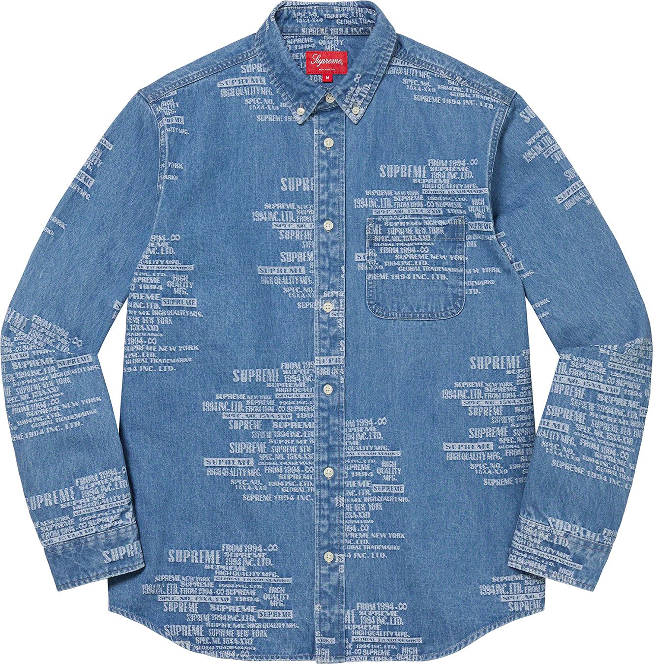 Trademark Jacquard Denim Shirt - spring summer 2023 - Supreme